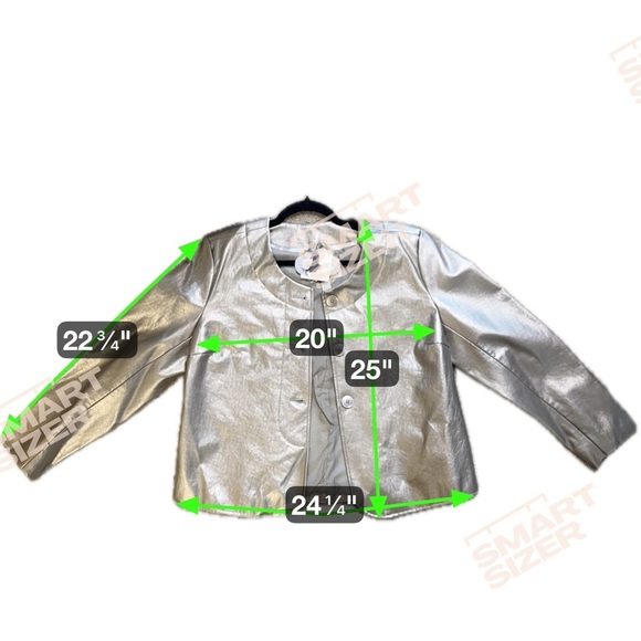 *NWT* Vintage Women’s Jaclyn Smith Faux Leather Metallic Pewter Jacket Sz XL - Picture 9 of 9